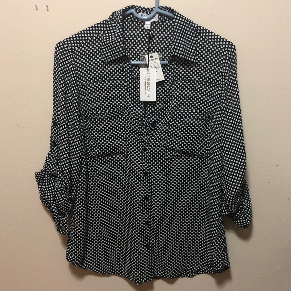 NWT Express Polka Dot Blouse